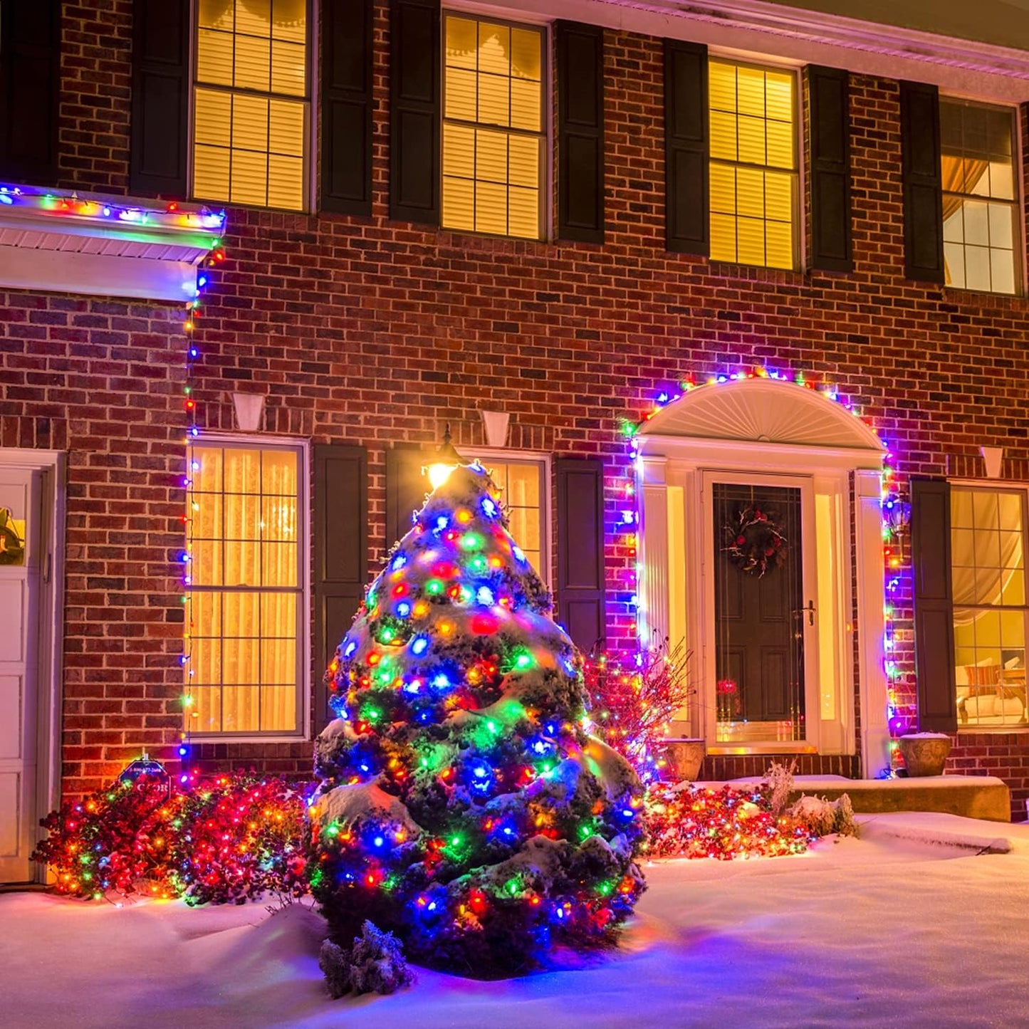 JMEXSUSS 66ft 200 LED Halloween Lights Outdoor, Orange String Lights Clear Wire, 8 Modes Orange Halloween Christmas String Lights Plug in for Tree Indoor Patio Garden Thanksgiving Decorations