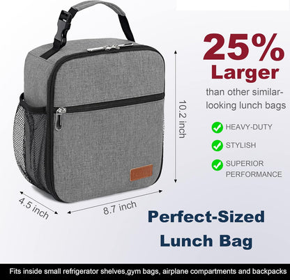 Lunch Box for Men Women Adults Small Lunch Bag for Office Work Picnic - Reusable Portable Lunchbox, Black