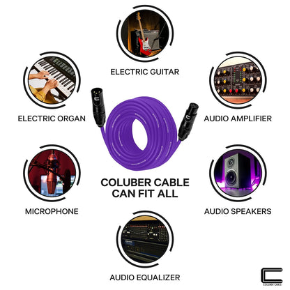 Balanced XLR Cable Male to Female - 6 Feet Pink - Pro 3-Pin Microphone Connector for Powered Speakers, Audio Interface or Mixer for Live Performance & Recording
