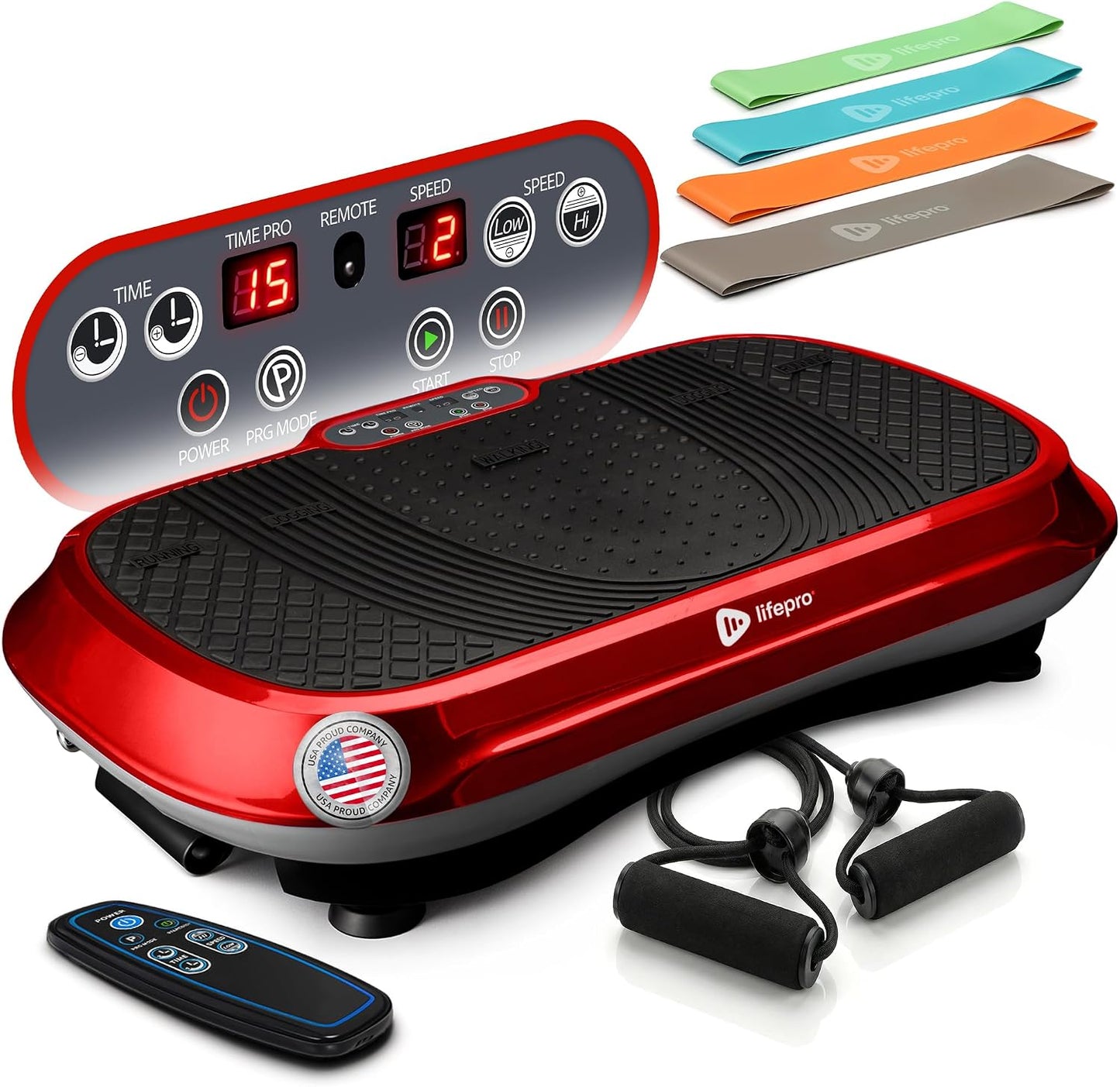 Lifepro Waver Vibration Plate Exercise Machine – Whole Body Oscillation Platform w/ 99 Speed Levels & 9 Programs – Remote Control, Loop & Resistance Bands for Full Body Home Gym Workout