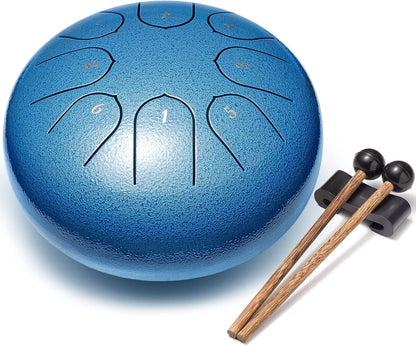 Lronbird Steel Tongue Drum Percussion, 6 Inch 8 Notes Musical Instruments, Music Gifts for Family Friends (Malachite)