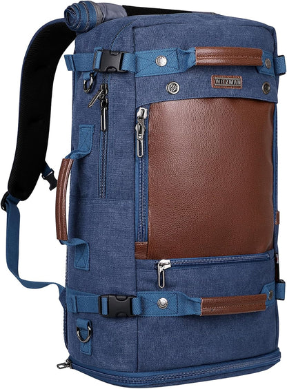 WITZMAN Travel Backpack for Men Women Carry on Luggage Backpack Canvas Rucksack Duffel bag with Shoe Compartment