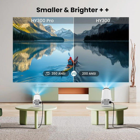 HIPPUS Mini Projector with WiFi 6 and Bluetooth，Full HD 1080P 4K,Android 11.0，180°Rotation，Portable Projector,Auto Keystone,2.4G/5G Wi-Fi6,Compatible with TV Stick/Smartphone/HDMI/USB（White） - PuriLite