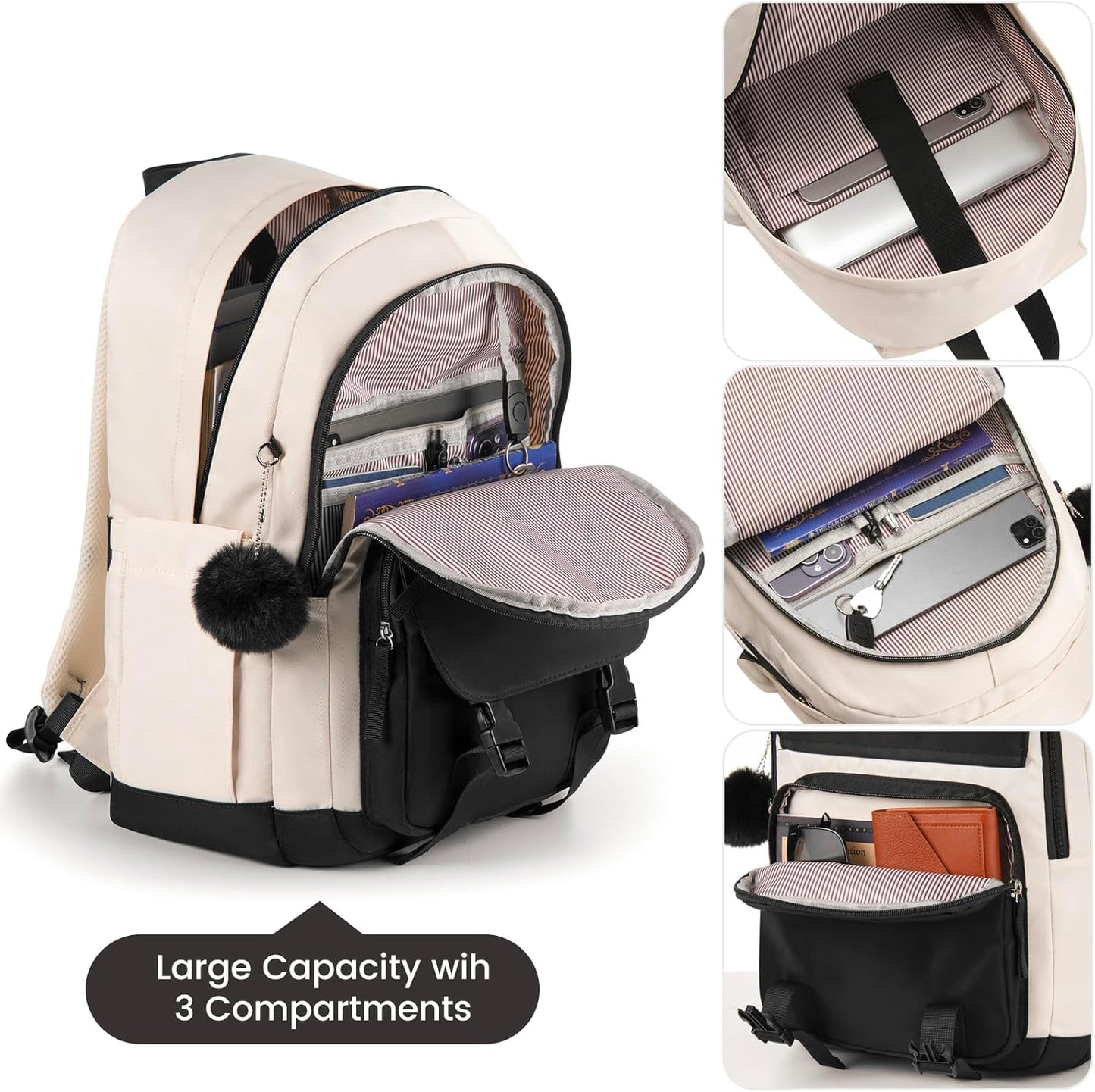 MOMUVO Backpacks for Teen Girls Women,School Backpack Cute College Laptop Backpack Bookbag for Students