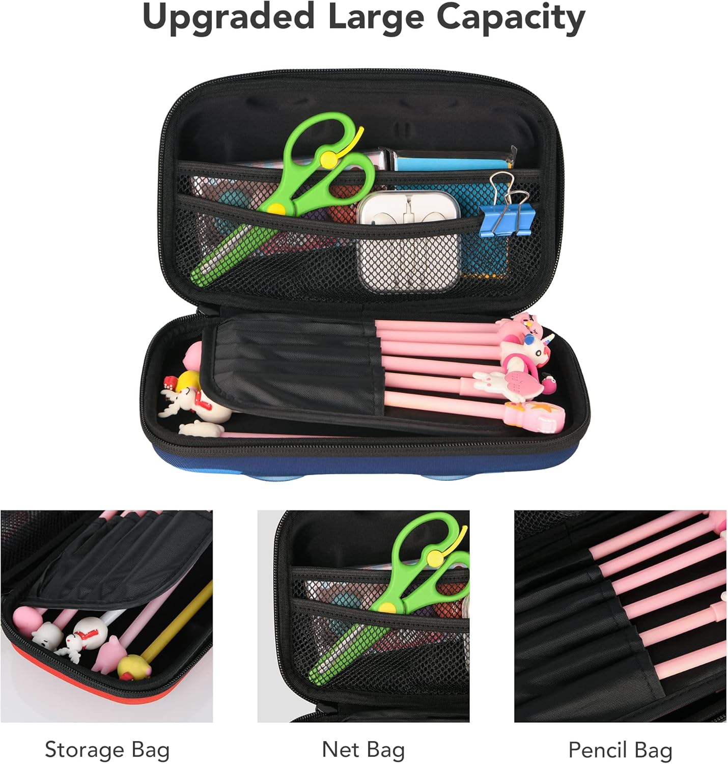 Rockpapa Large Pencil Cases, Big Pencil Case for Boys & Girls, Small Storage Box for School Students Boys Teens Kids Toddlers