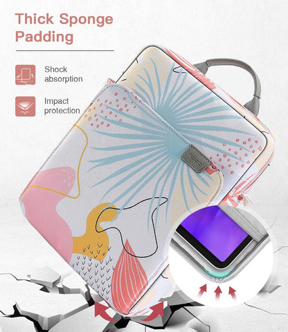 MoKo 13.3-14 Inch Laptop Sleeve Bag Fits MacBook Pro M3/M2 14" 2023, MacBook Pro 13" M2, New MacBook Air 13.6" M3/M2 2024/2022,Tab S8 Ultra 14.6",Handle Carrying Case with Shoulder Strap, Black & Gray - PuriLite