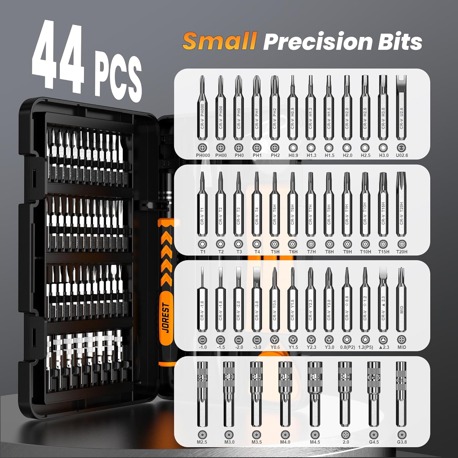 JOREST 59-in-1 Precision Screwdriver Set with Magnetic Torx Bits – Mini Electronics Repair Tool Kit - PuriLite