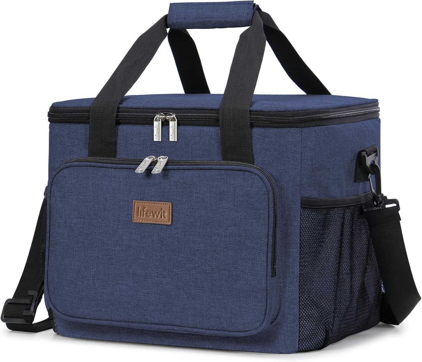 Lifewit Lunch Bag for Men, Insulated Lunch Box Leakproof Soft Cooler Cooling Tote for Adult Women, Waterproof Reusable Lunch Bags for Work Office Outdoor Picnic Camping, Black, 12-Can (9L)