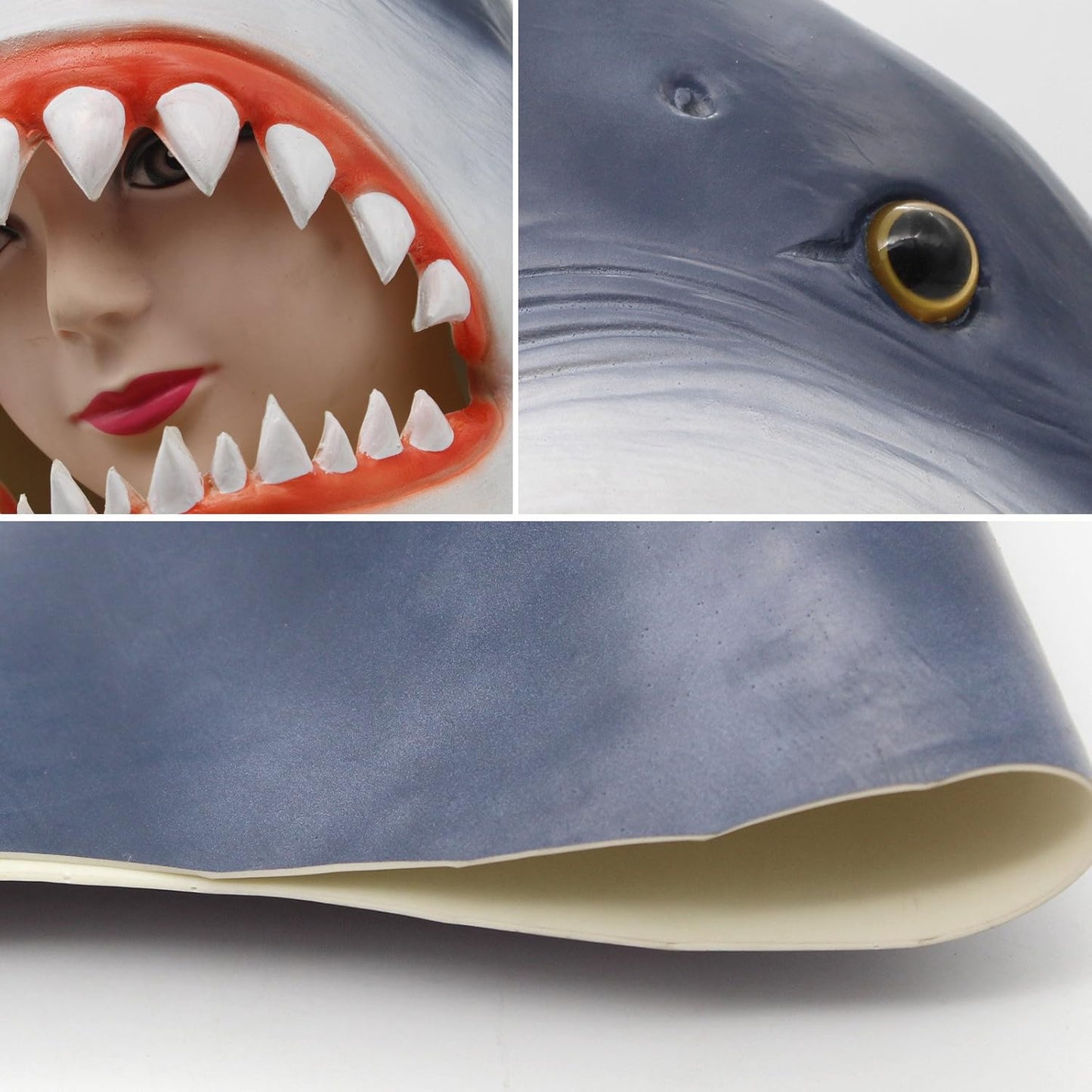 Shark Mask Fish Costume Mask Novelty Halloween Costume Party Latex Animal Head Mask