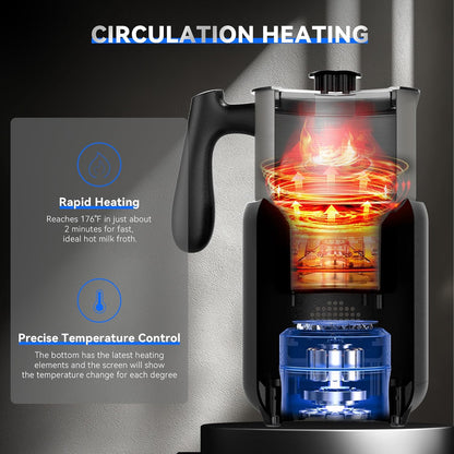 Milk Frother Electric, 5-in-1 Milk Steamer 600ML/20oz, 550W Split Stainless Steel Automatic Foamer, Smart Touch Control Milk Warmer, Hot & Cold for Coffee, Chocolate, Latte Cappuccino