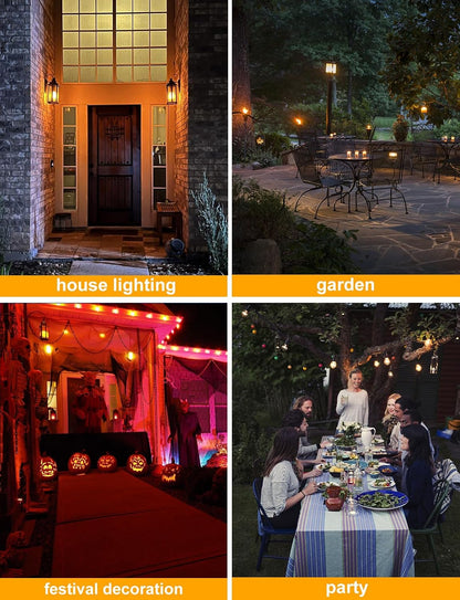 【Upgraded】 Hompavo LED Flame Light Bulb, 4 Modes Flickering Light Bulbs with Upside Down Effect, E26/E27 Base Flame Bulb for Halloween, Christmas, Party, Indoor and Outdoor Home Decoration (4 Pack)