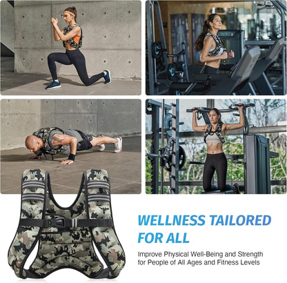 ZELUS Weighted Vest, 6lb/8lb/12lb/16lb/20lb/25lb/30lb Weight Vest with Reflective Stripe for Workout, Strength Training, Running, Fitness, Muscle Building, Weight Loss, Weightlifting