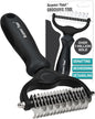 Maxpower Planet Pet Grooming Brush - Double Sided Shedding, Dematting - Undercoat Rake for Dogs - Dog Grooming Brush - Deshedding Brush for Dogs - Dog Brush, Cat Brush, Reduce Shedding by 95%, Black