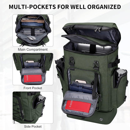 WITZMAN Travel Backpack for Men Women Carry on Bags for Airline Approved Convertible Duffle Luggage Backpack Shoe Compartment