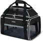 Lekereise Airline Approved Pet Carrier, Top-Expandable and Soft Sided Travel Cat Carrier for Small Cats & Dogs Up to 12lbs, 17x11x9.5 Inch, Black