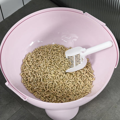 PawHut Cat Litter Box with Lid, Enclosed Kitty Litter Box with Scoop, Leaking Sand Pedal, Top Handle, Pink