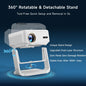 [550ANSI/360°Adjustable Stand] Mini Projector Bluetooth 5.2 & WiFi 6, One-Key Remote Focus+Auto Keystone, 1080P HD, Zoom, Lisowod 2025 Portable Outdoor Movie Projecteur for TV Stick/PS5/HDMI/Phone/PC