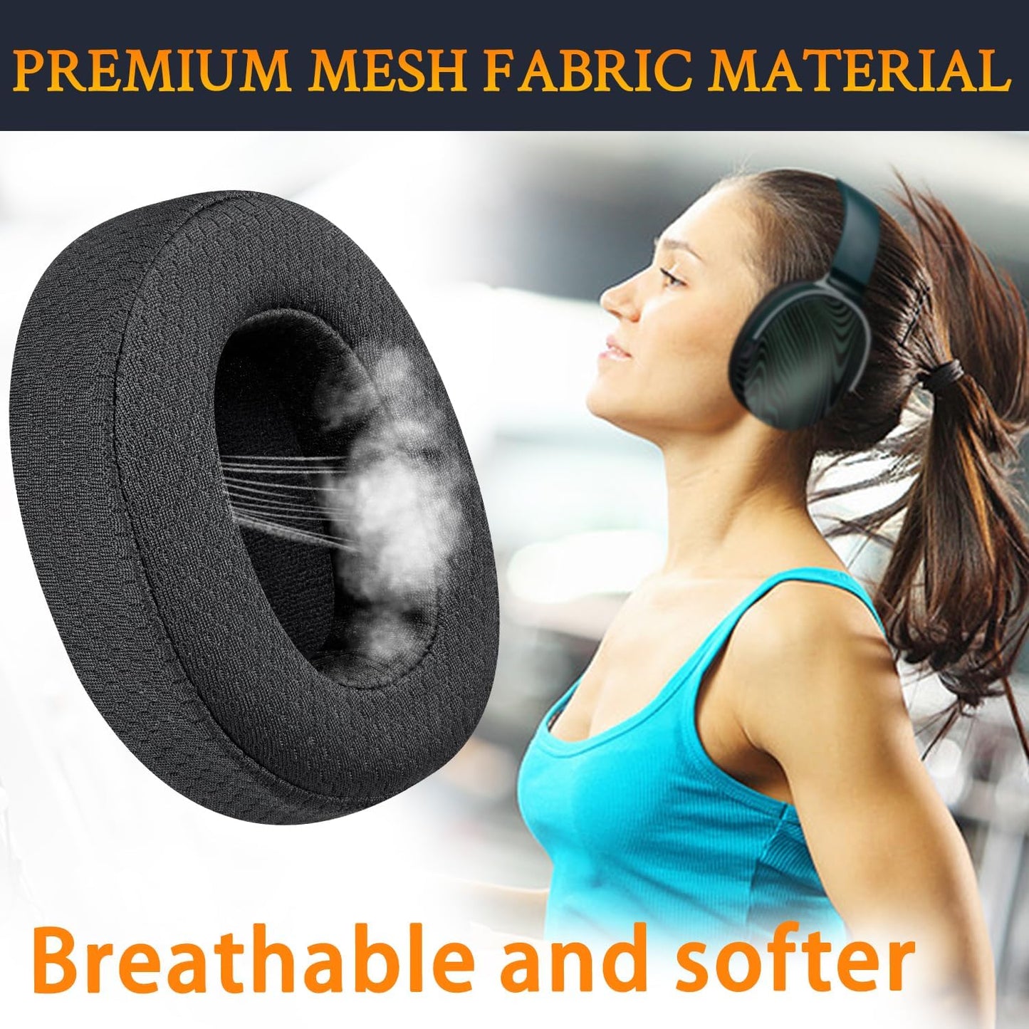 SOULWIT Replacement Earpads for Skullcandy Hesh 3/ANC/Evo & Crusher Wireless/ANC/Evo & Venue ANC Over-Ear Headphones, Ear Pads Cushions with Noise Isolation Foam - Hesh3 PL Black