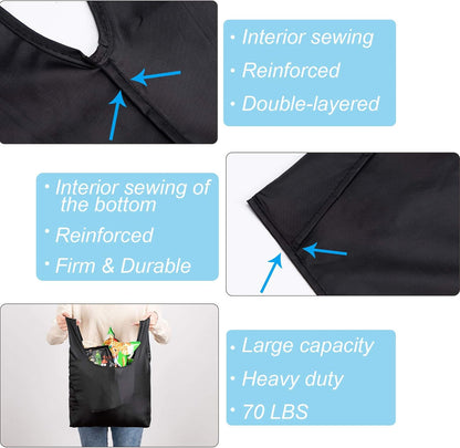 Purilite Select™ Reusable Grocery Bags – Heavy-Duty, Foldable, and Machine Washable (6-Pack