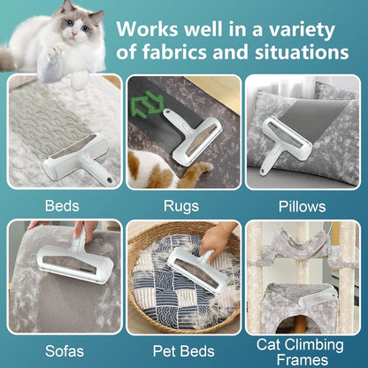 Pet Hair Remover Roller, Reusable Dog Cat Hair Removal Brush, Self Clean Lint Roller Pet Fur from Carpet, Furniture, Rugs, Bedding, Sofa-Green and White