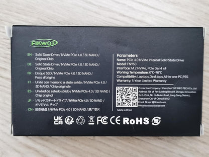 Fikwot FN950 2TB SSD M.2 2280 PCIe Gen4 x4 NVMe 1.4 Internal Solid State Drive - Speeds up to 4800MB/s, Dynamic SLC Cache,Compatible with Laptop,Desktop and Ps5