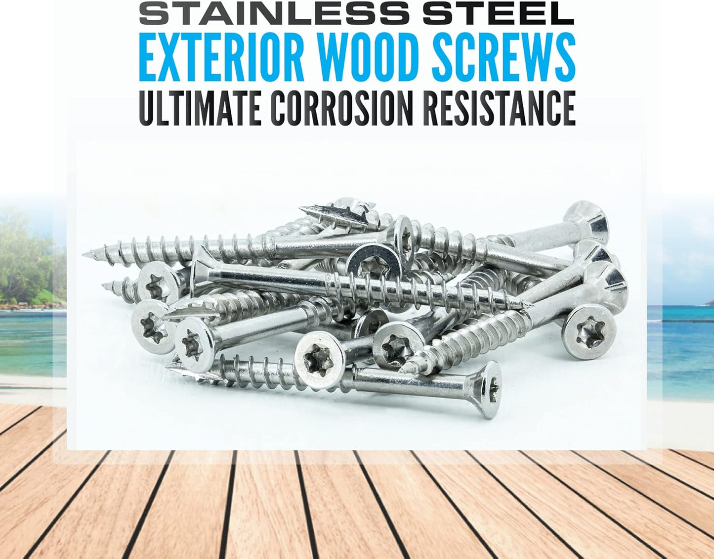 #10 x 3 Inch Stainless Steel Deck Screws 350 Pieces | T25 Star Torx Drive Flat Head | 304 Grade Stainless Steel Wood Screws High Corrosion Resistance by Allen's Trading Co. Eagle Claw Fasteners