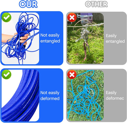 Furggis Dog Tie Out Cable,10/15/20/30/50FT Dog Run Cable for Yard and Camping Outdoor,Heavy Duty Dog Tether for Medium Large Dogs Chew Proof,1000lbs Break Strength,Reflective