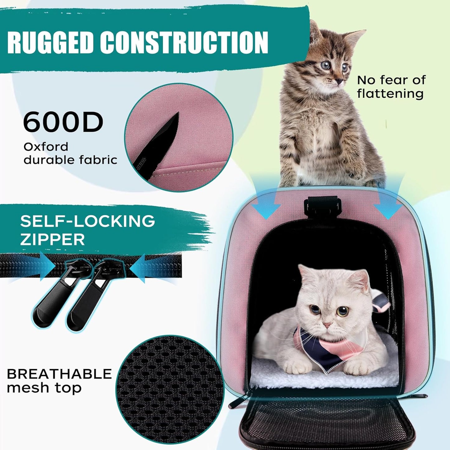 Top tasta Dog Cat Carrier Pet Carriers for Small Medium Large Cats Dogs Carrier Soft Sided Small Puppy Dog Carrier Portable Foldable Airline Approved Dog Cat Travel Carrier Grey Medium