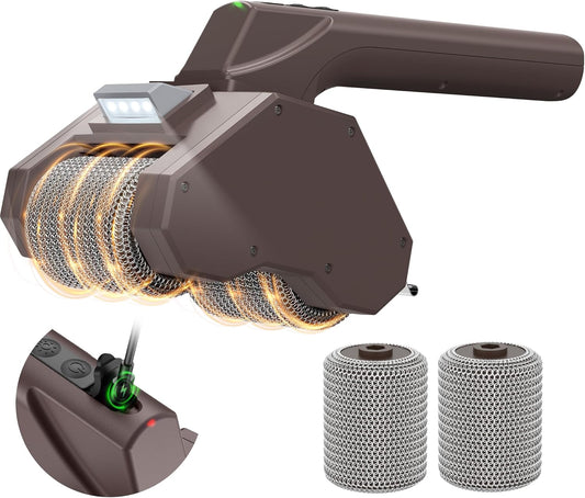Electric Grill Brush for Outdoor Grill, Dual Roller BBQ Grill Cleaner | 2-Speed, Bristle Free Cordless Grill Tools, 2 Modes, 150Mins Runtime & LED Light for Camping Backyard Barbecue, Gifts for Men