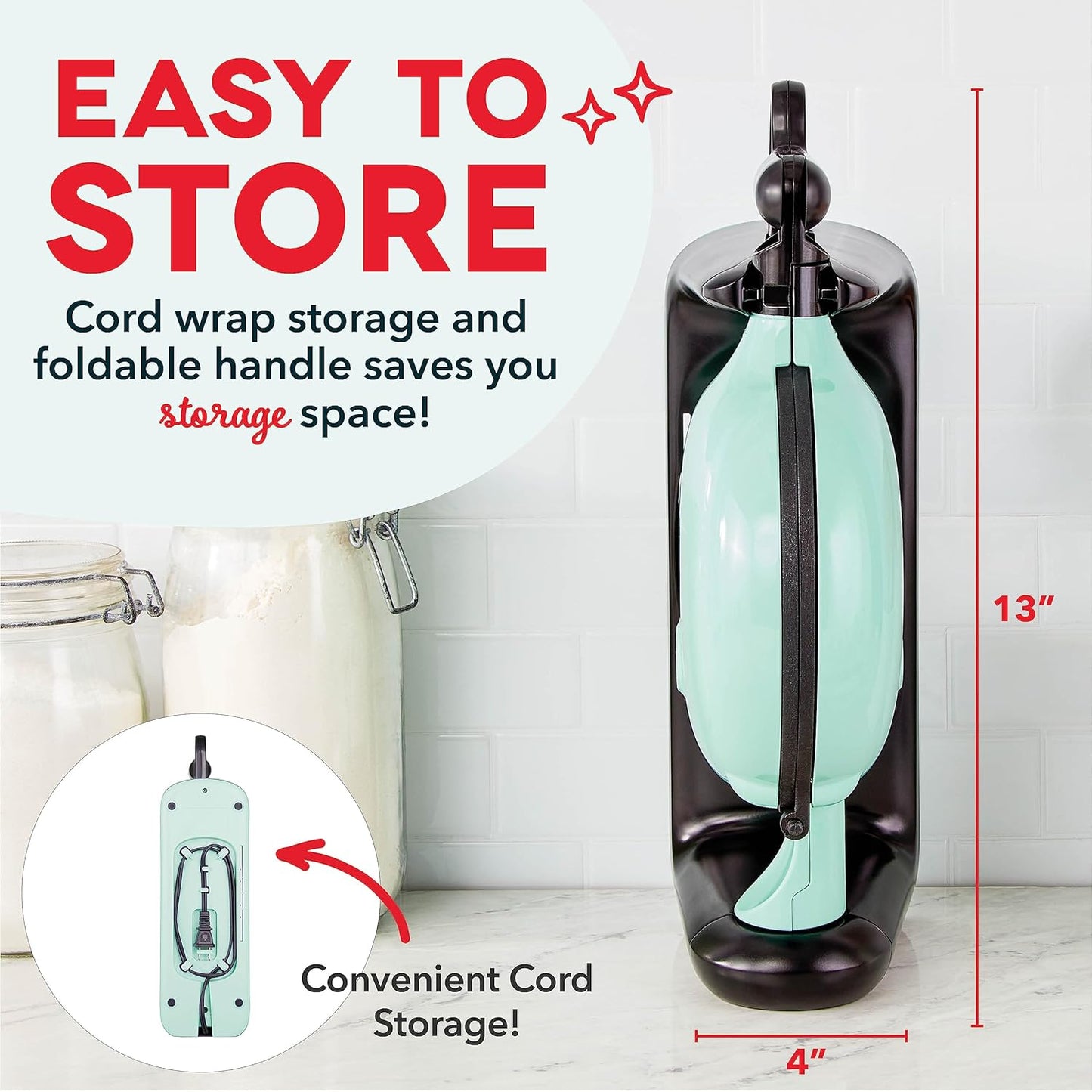 DASH Flip Belgian Waffle Maker – 1” Thick Waffle Mold, Nonstick Waffle Iron with Quick Heat-Up, Surface - Rotating Belgian Waffle Maker for Kids and Families, Just Add Batter (Aqua)