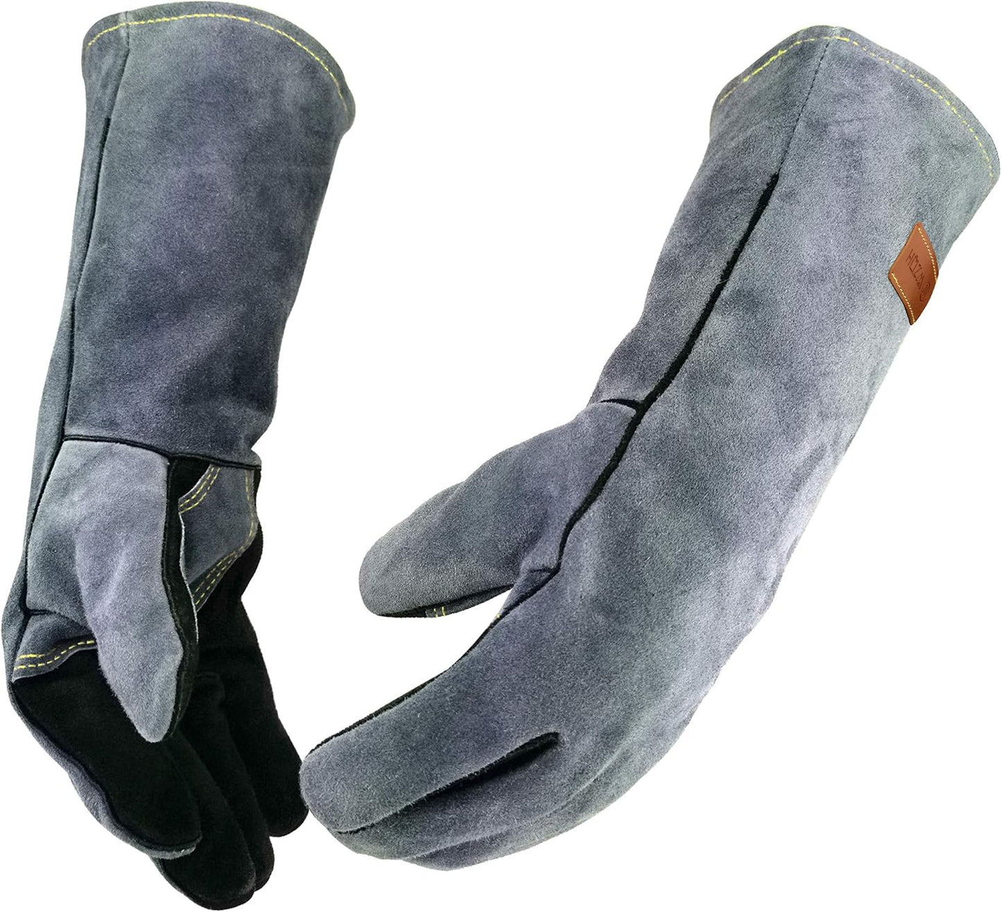 Animal Handling Gloves | 60 cm Long Leather Bite, Scratch, Cut and Puncture Resistant Gloves for Pet Handling, Reptiles, Birds, Welding and Gardening