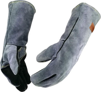 Animal Handling Gloves | 60 cm Long Leather Bite, Scratch, Cut and Puncture Resistant Gloves for Pet Handling, Reptiles, Birds, Welding and Gardening
