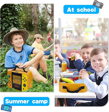 Kids Lunch Bag Insulated Back to School Reusable Tote Lunch Box for Girls Boys-Game Play