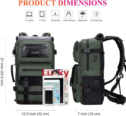 WITZMAN Carry On Travel Backpack for Men Duffle Bags Fit for 17 Inch Laptop Airline Approved Laptop Backpack