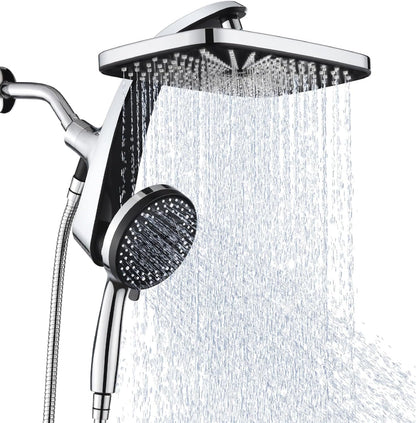 12" High Pressure Rain Shower Head with Handheld, 9 Sprays Hand Showerhead