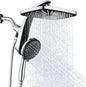 12" High Pressure Rain Shower Head with Handheld, 9 Sprays Hand Showerhead