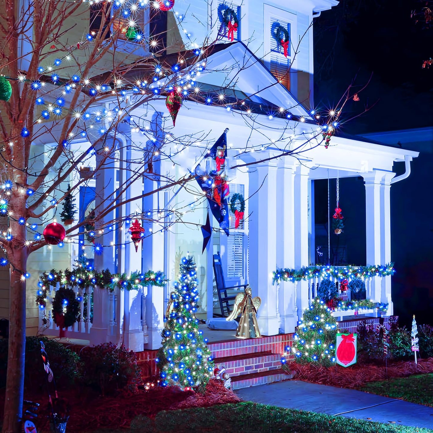 JMEXSUSS 66ft 200 LED Halloween Lights Outdoor, Orange String Lights Clear Wire, 8 Modes Orange Halloween Christmas String Lights Plug in for Tree Indoor Patio Garden Thanksgiving Decorations