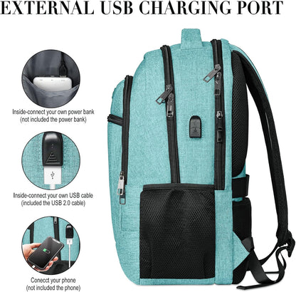 Backpack for Men and Women, School Backpacks for Teen Boys and Girls, Black Water Resistant Back Pack, Business Men Sturdy Computer Bag with USB Charging Port, Gifts