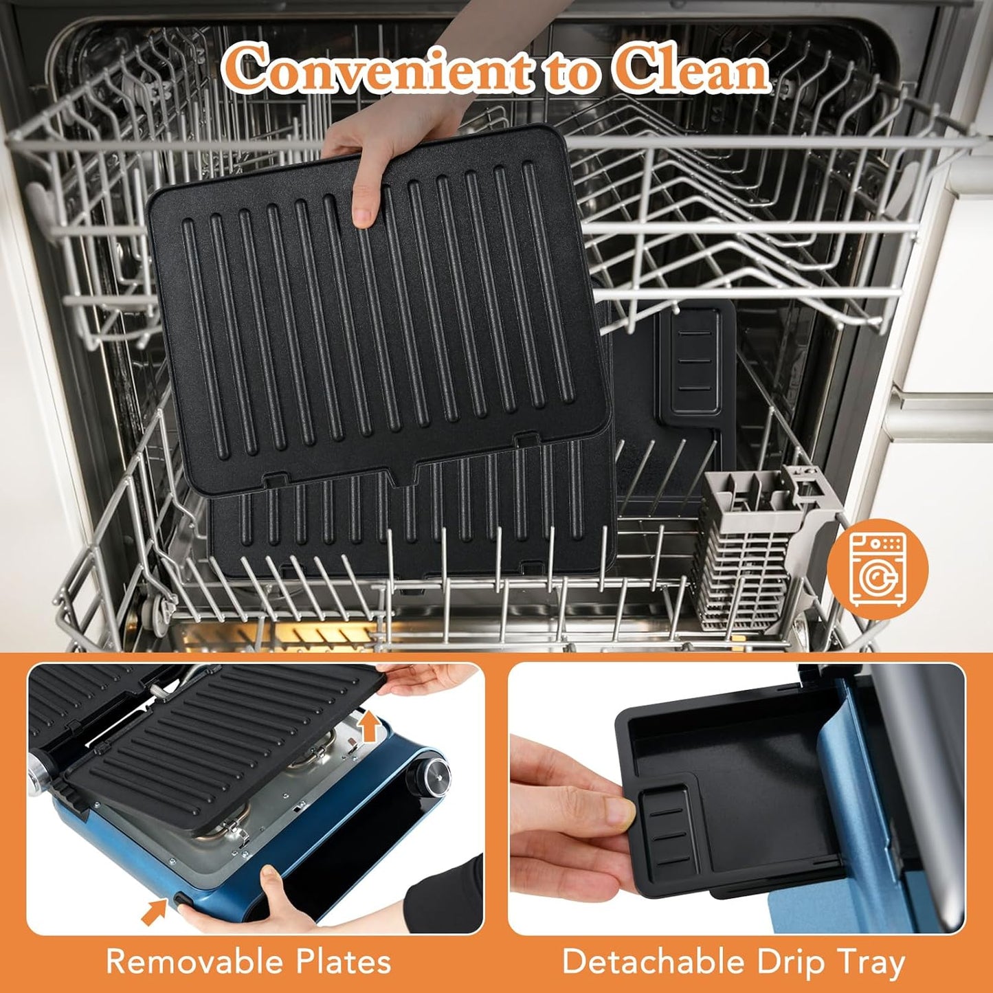 COSTWAY Panini Press, 1200W Sandwich Maker with LED Touch Panel, Non-Stick Coated Plates & Removable Drip Tray, 180 Degrees with 7 Grilling Modes for any Thickness for Quesadillas, Burgers & More
