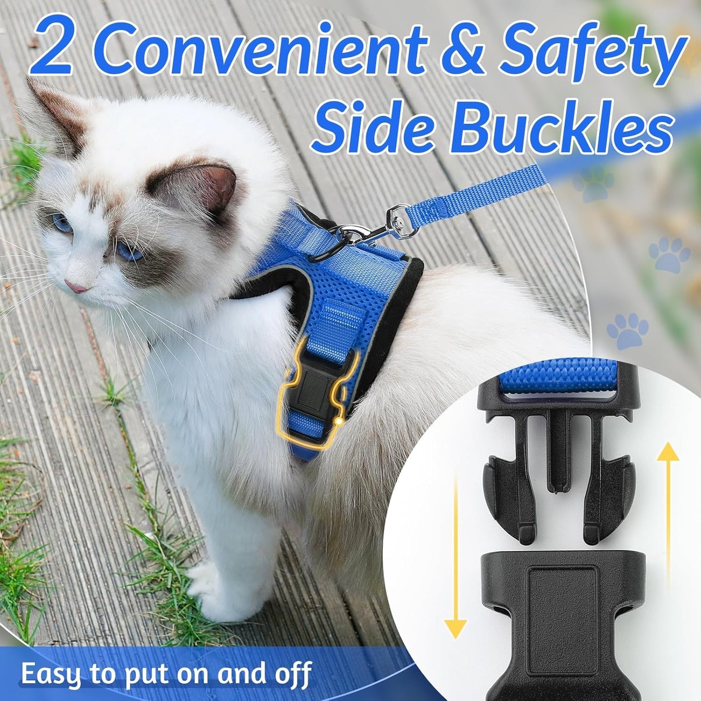 rabbitgoo Cat Harness and Leash for Walking, Escape Proof Soft Adjustable Vest Harnesses for Small Medium Cats, Easy Control Breathable Reflective Strips Jacket, XS, Black