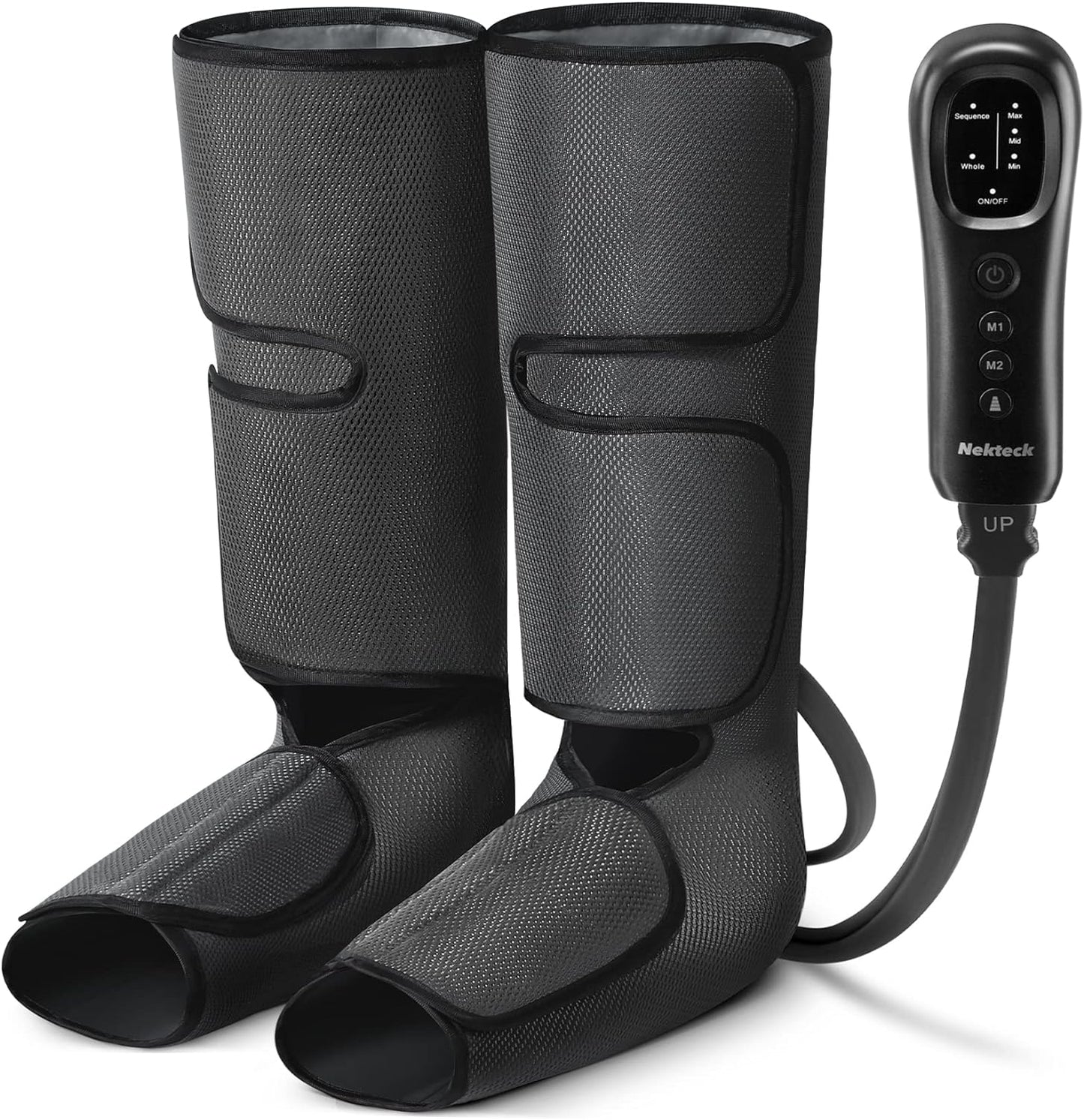 Nekteck Cordless Leg Compression Massager, Air Compression Massage Tools for Circulation and Pain Relief, Rechargeable Portable Full Leg Boots, Gifts for Mom Dad Men Women, Single Unit