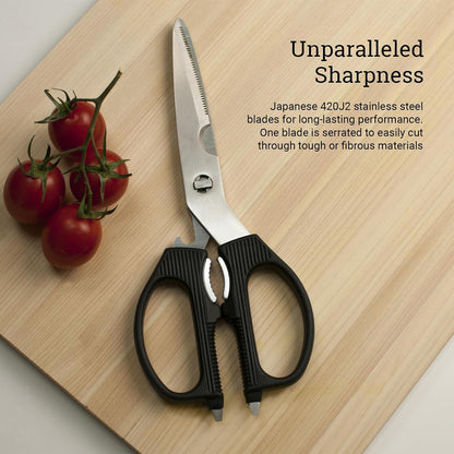 Multi-Purpose Kitchen Shears | Stainless Steel Detachable Utility Scissors with Serrated Blade