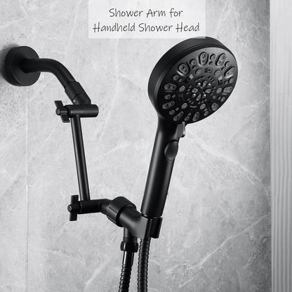 Shower Head Extension Arm, 6 Inch Adjustable Shower Arm Extender for Handheld/Fixed/Rain Shower Head, All Metal Showerhead Arm with G1/2 Universal Connector, Easy Installation, Brushed Nickel