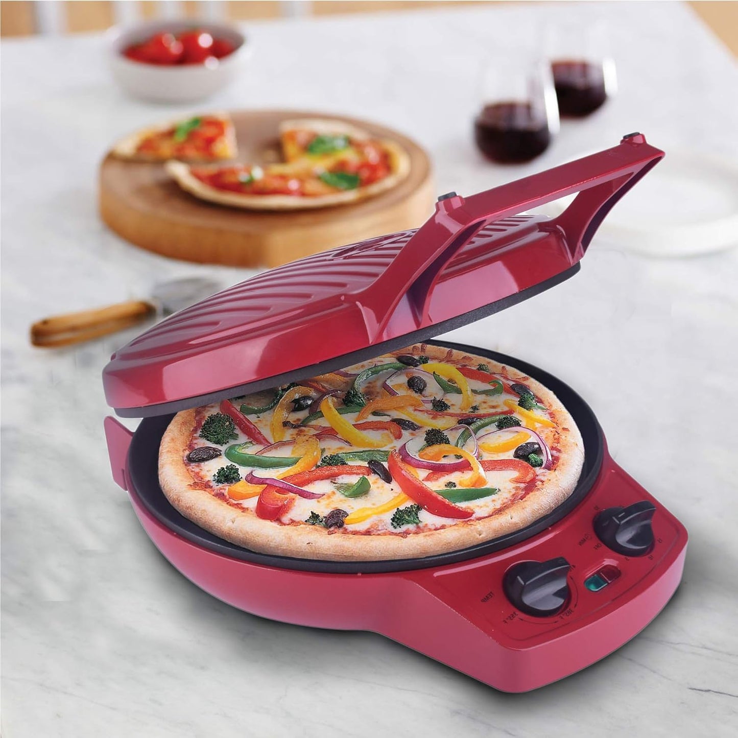 Courant Pizza Maker with Timer 12" 1pc Red