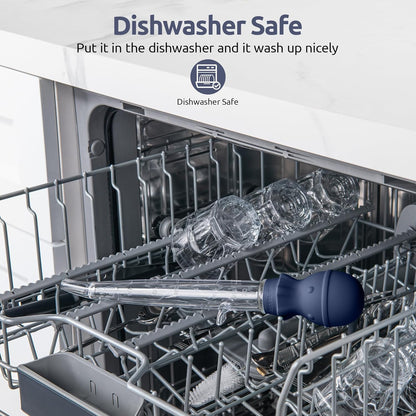 U-Taste 1.5oz Angled Turkey Baster - 228.2ºF Heat Resistant Food Grade Silicone Large Octopus Bulb Baster Set with Cleaning Brush for Cooking Basting Meat Poultry Beef Chicken (Black)