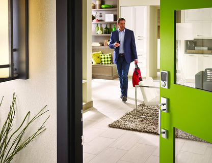 Schlage BE469ZP CAM 622 Connect Smart Deadbolt with Alarm with Camelot Trim in Matte Black, Z-Wave Plus Enabled