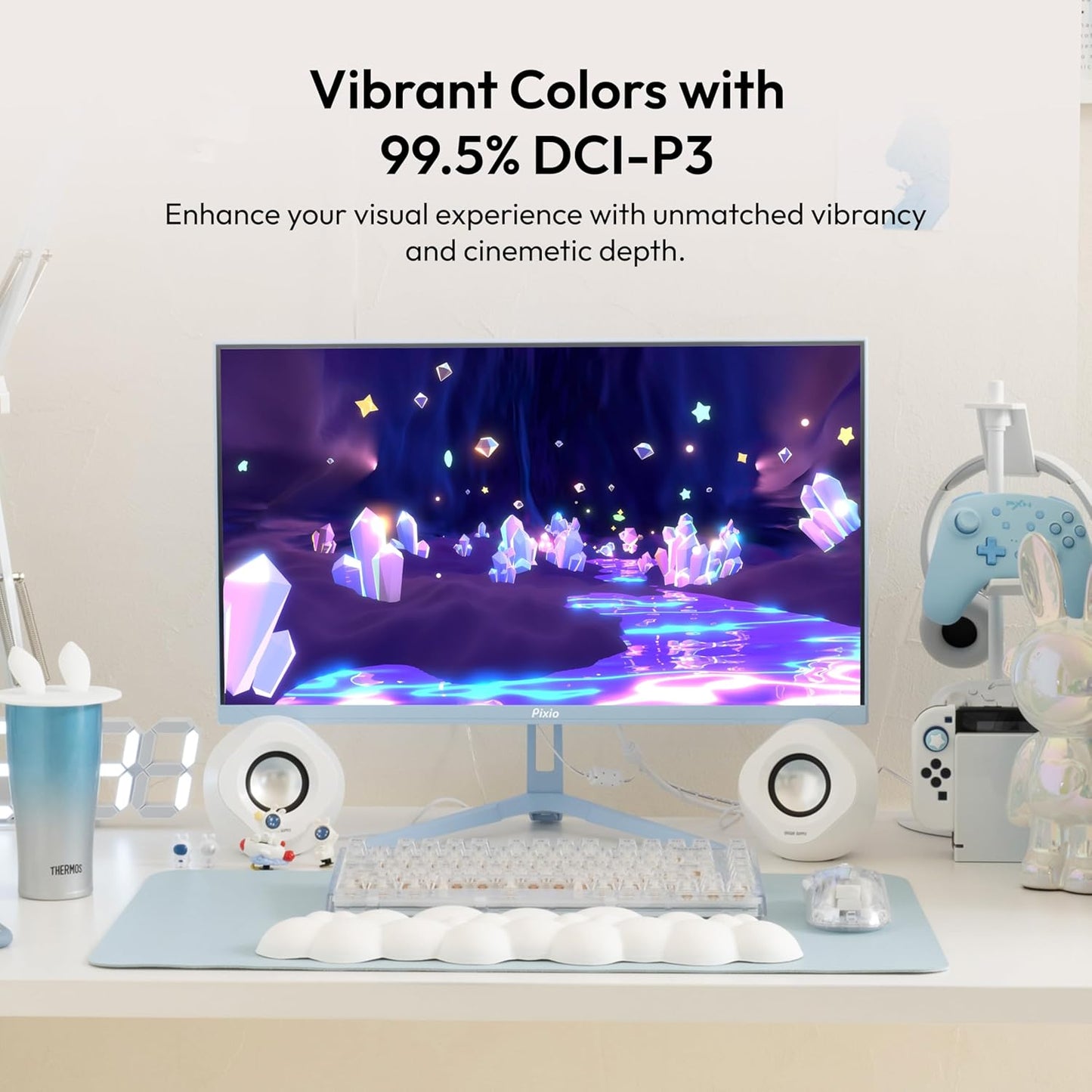 Pixio PX248 Wave 24 inch 200Hz Refresh Rate FHD 1080p Resolution Fast IPS Panel 1ms GTG Response Time Adaptive Sync Gaming Monitor with Adaptive Sync