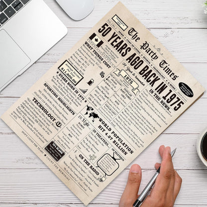 Large 50 Years Old Birthday Gifts for Women Men,Happy 50th Birthday Card for Husband Wife, Retro 50 Years Old Birthday Gifts for Mom Dad