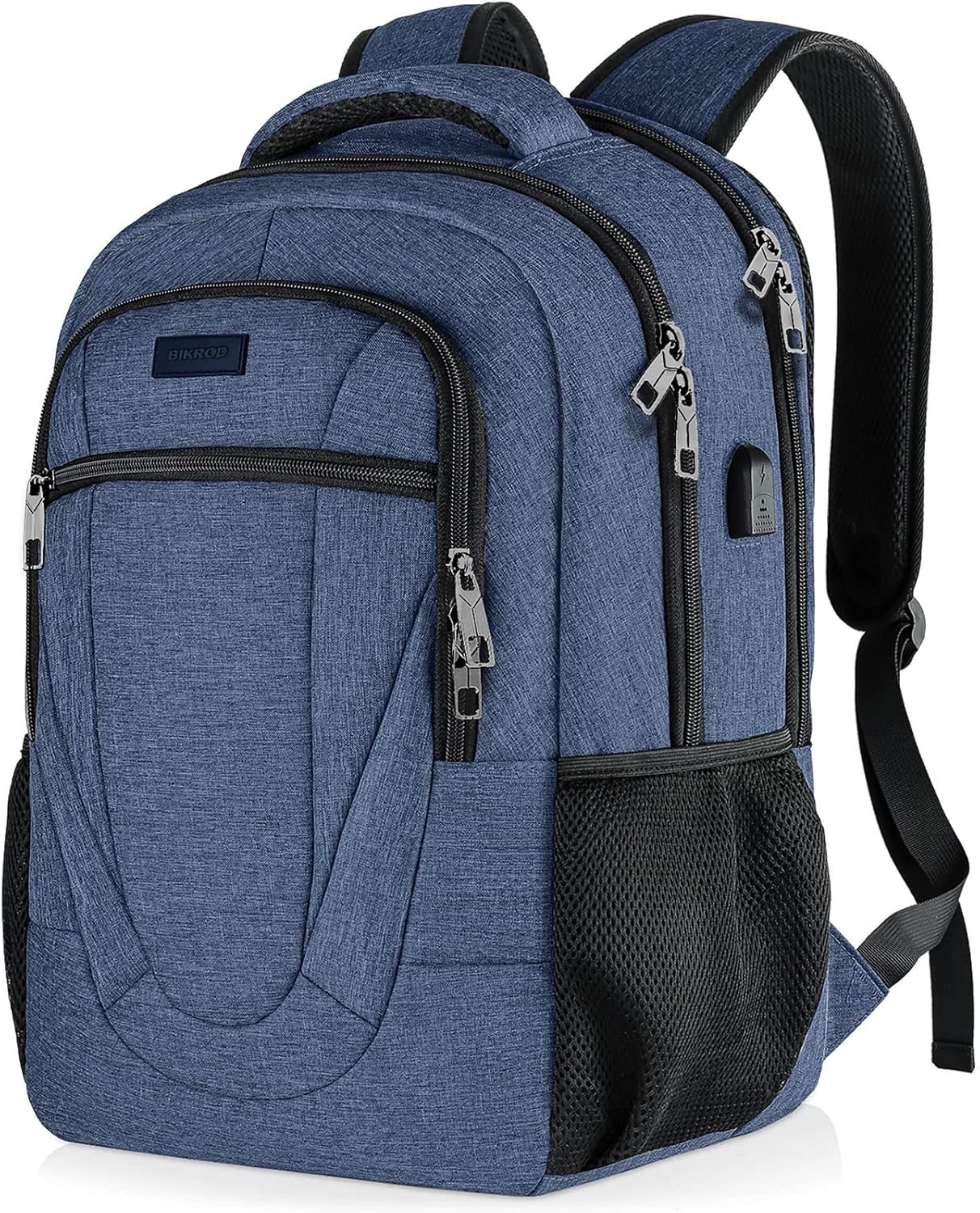 Backpack for Men and Women, School Backpacks for Teen Boys and Girls, Black Water Resistant Back Pack, Business Men Sturdy Computer Bag with USB Charging Port, Gifts