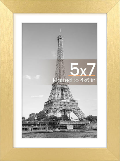 upsimples 11x14 Picture Frame, Display Pictures 8x10 with Mat or 11x14 Without Mat, Wall Hanging Photo Frames, Black